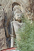 Ladakh - Mulbekh, rock carved relief of Maitreya Buddha 